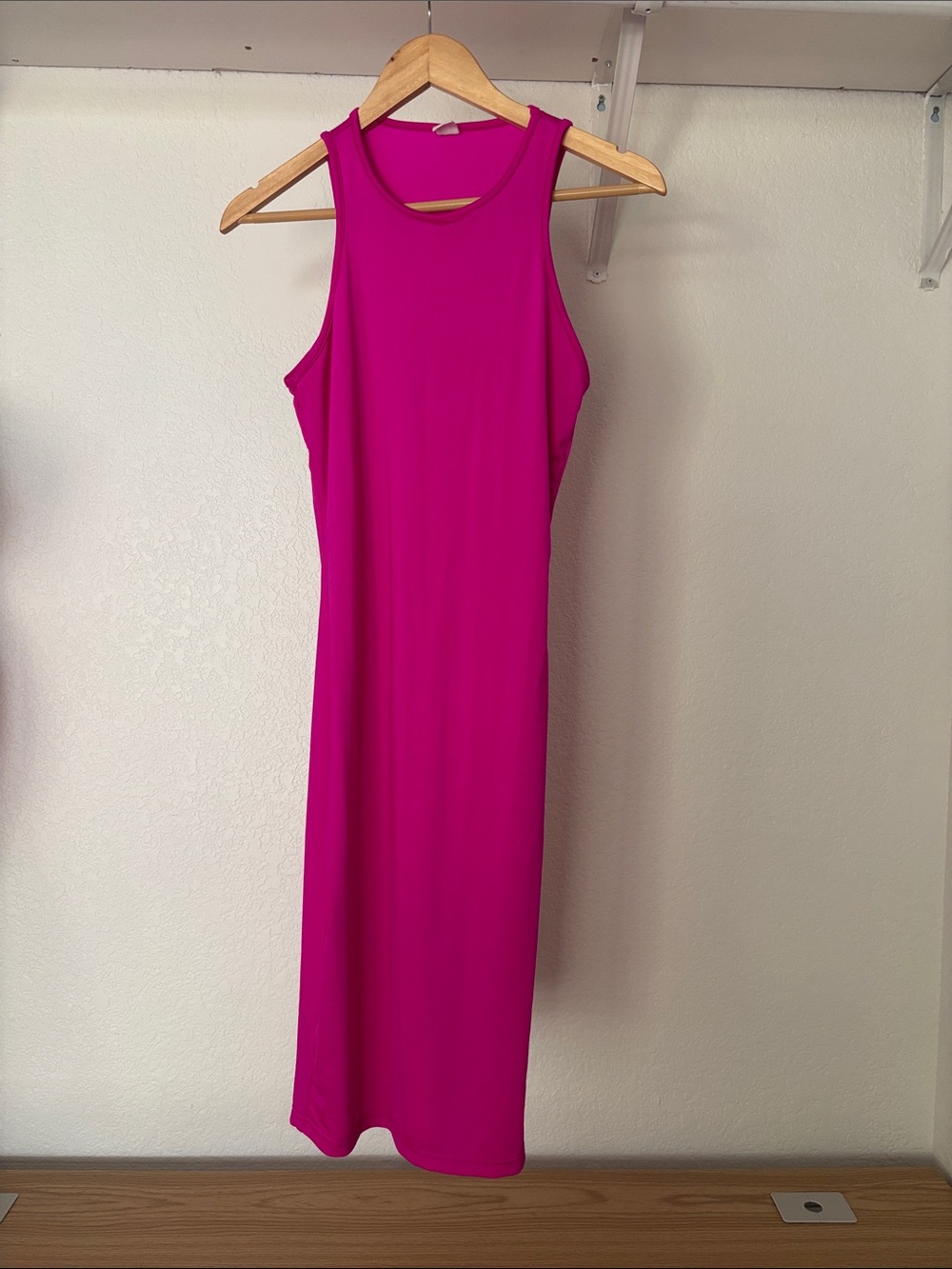 Sleeveless Hot Pink Midi Dress